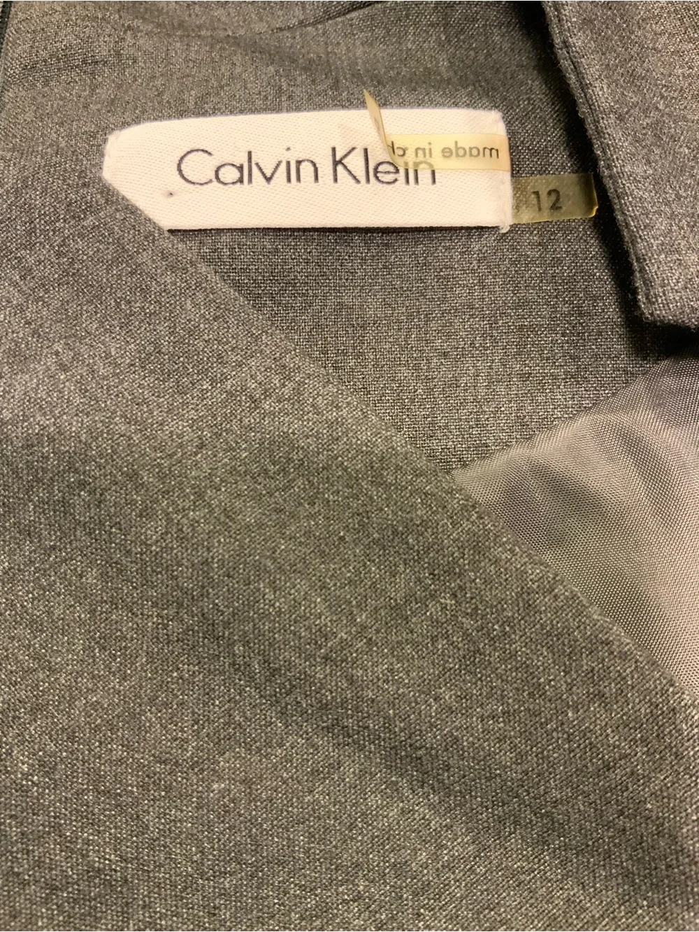 Calvin Klein Charcoal Gray Cap-Sleeve Midi Dress